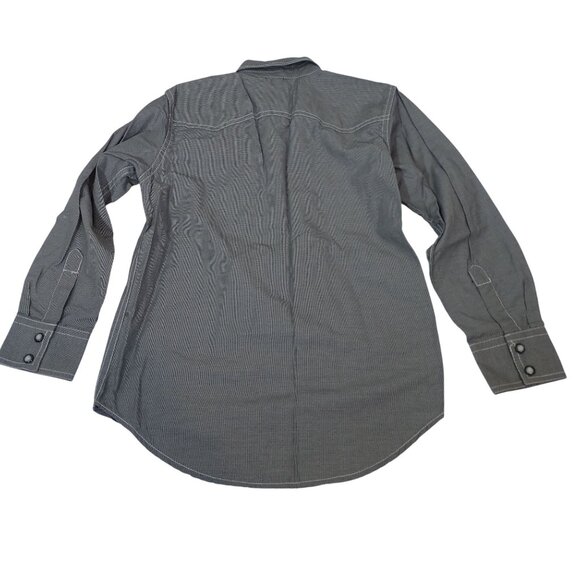 Rafter C Cowboy Pearl Snap Western Shirt Rodeo Boys Size M Black Long Sleeve - Picture 4 of 10